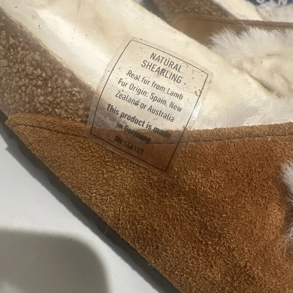 Birkenstock Unisex EU 43 M10W12 Reg Arizona Shearling Suede Leather Sandal Mink
